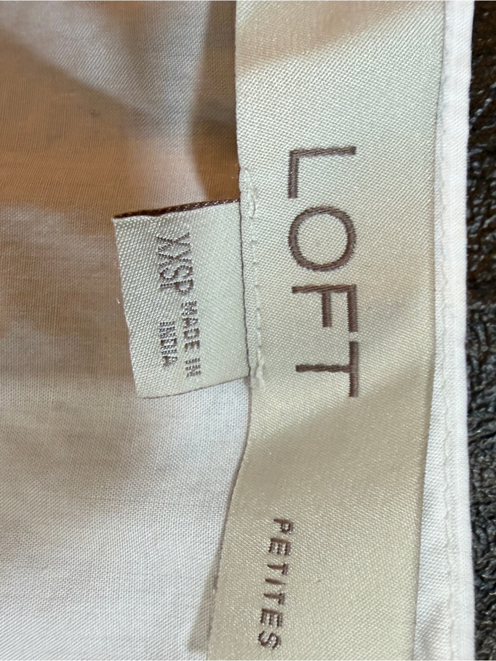 LOFT Petites XXSP White Bow Front Puff Sleeve Blouse - Picture 2 of 8